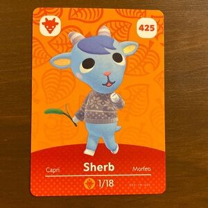 Animal Crossing Sherb Amiibo Card #425